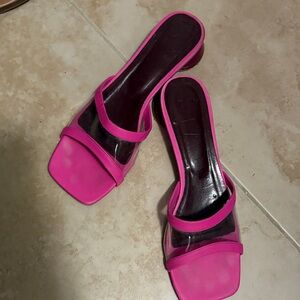 STAUD Pink and Clear Women's Heels